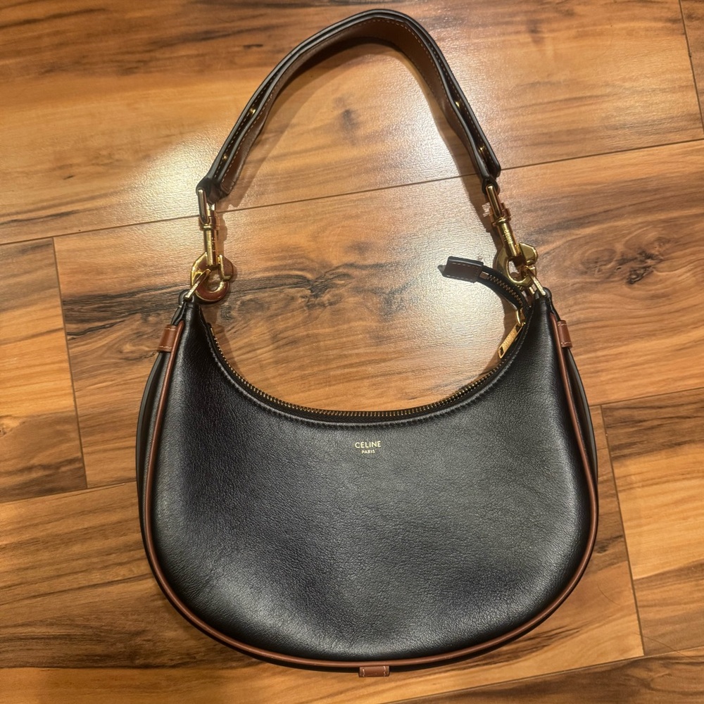 Celine Black and Brown Leather Ava Shoulder Bag